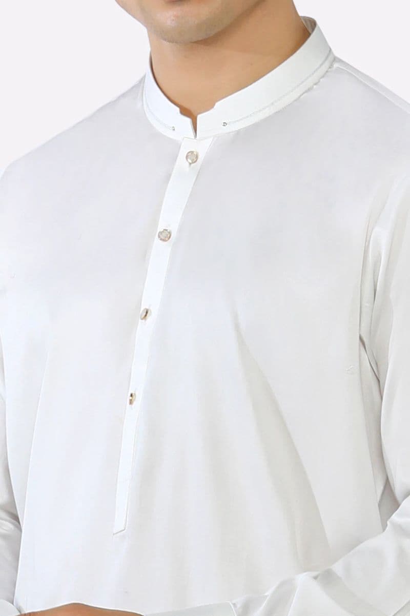 Off White Cotton Shalwar Kameez thumbnail