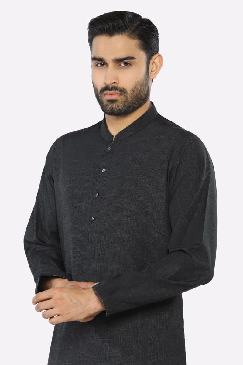 Dark Grey Wash & Wear Kurta Pajama thumbnail