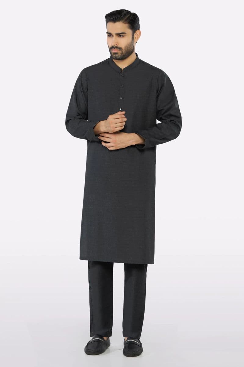 Dark Grey Wash & Wear Kurta Pajama thumbnail