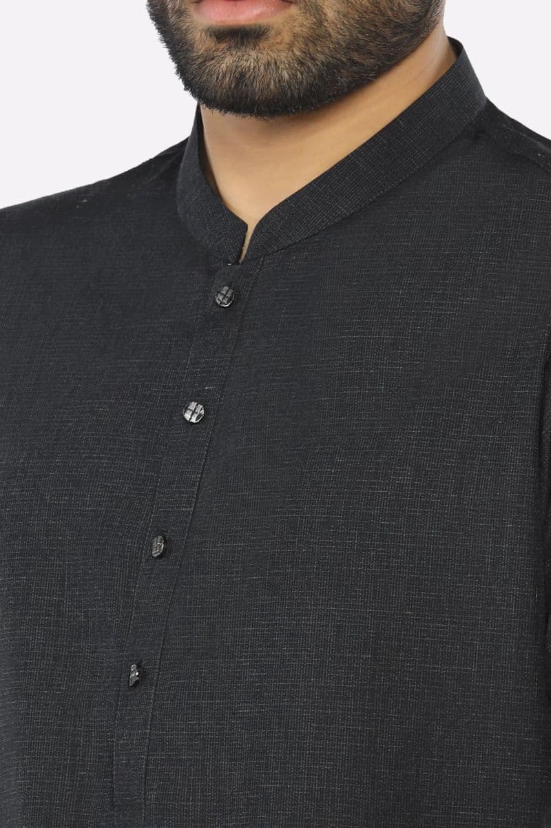 Dark Grey Wash & Wear Kurta Pajama thumbnail