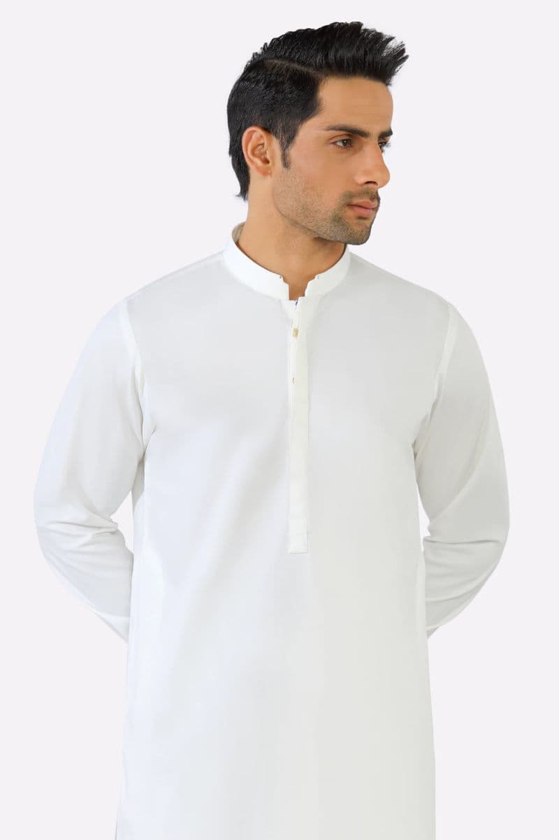Off White Wash & Wear Shalwar Kameez thumbnail