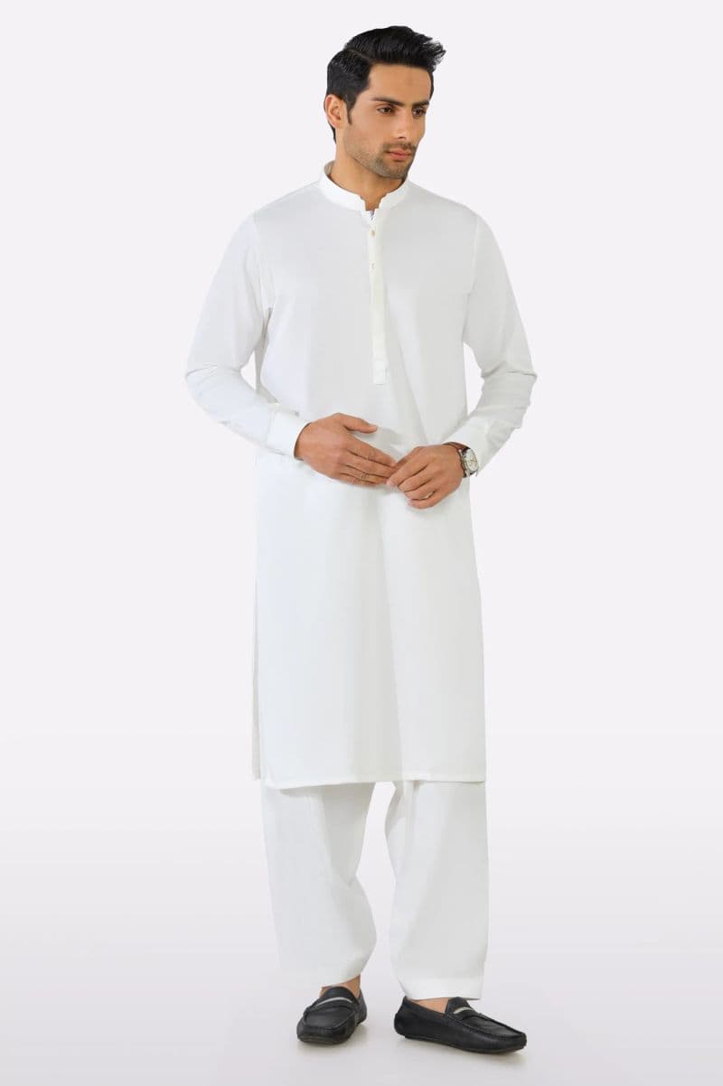 Off White Wash & Wear Shalwar Kameez thumbnail