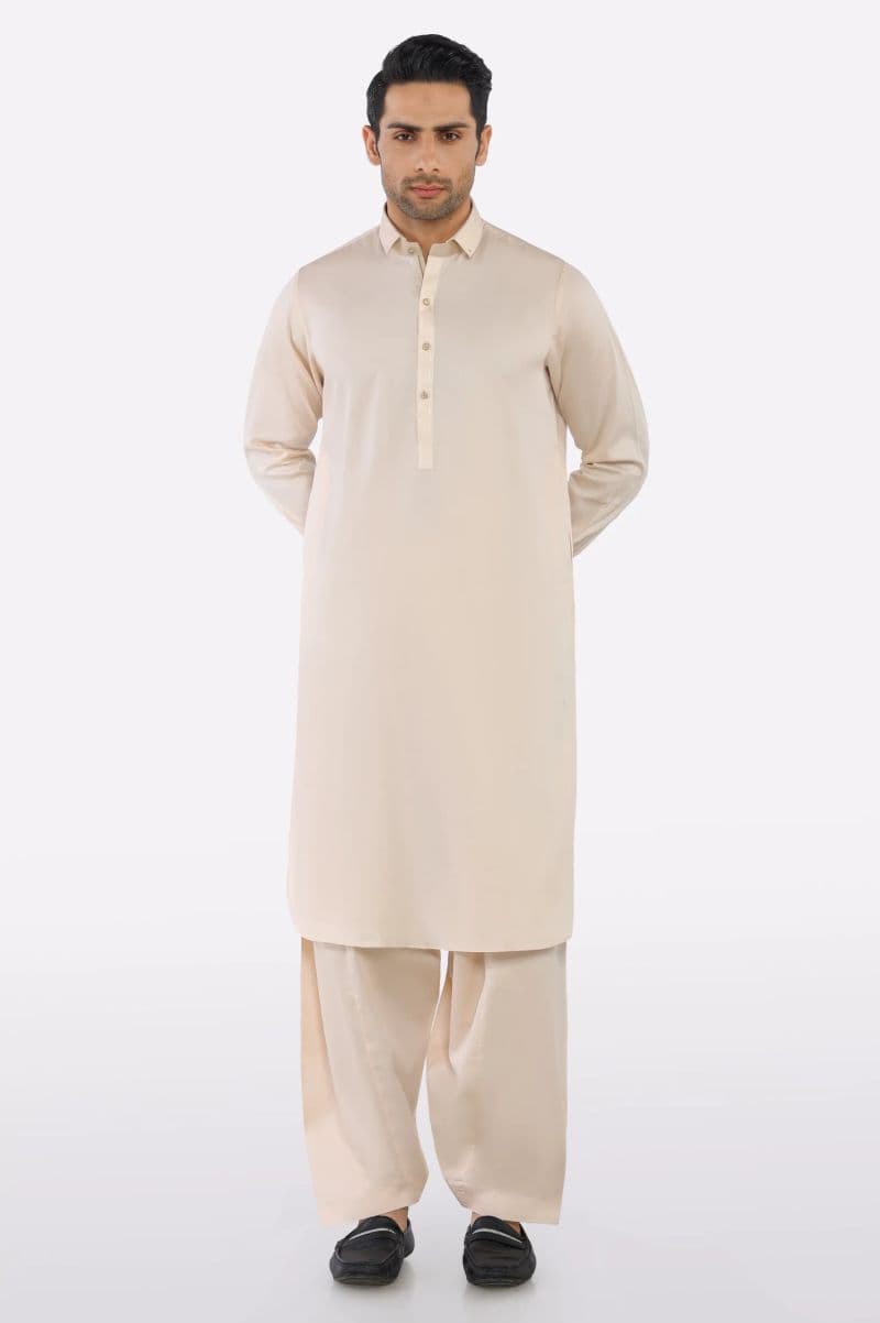 Peach Cotton Shalwar Kameez