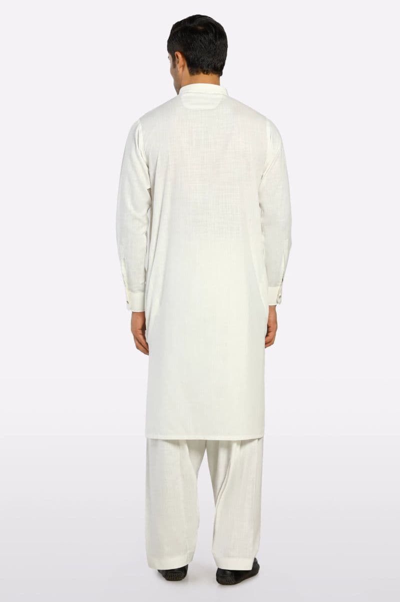 Off White Wash & Wear Shalwar Kameez thumbnail
