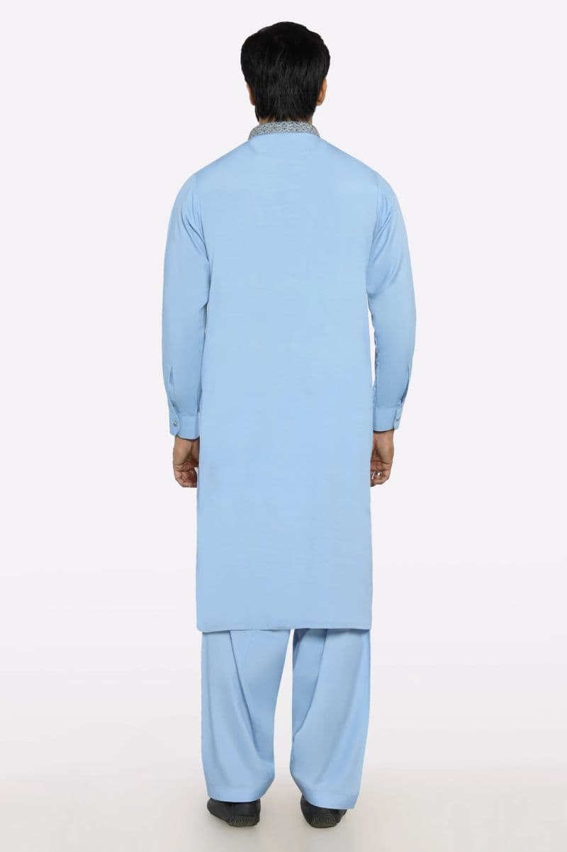 Sky Blue Wash & Wear Shalwar Kameez thumbnail