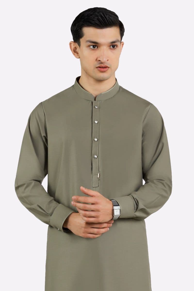 Beige Wash & Wear Shalwar Kameez thumbnail