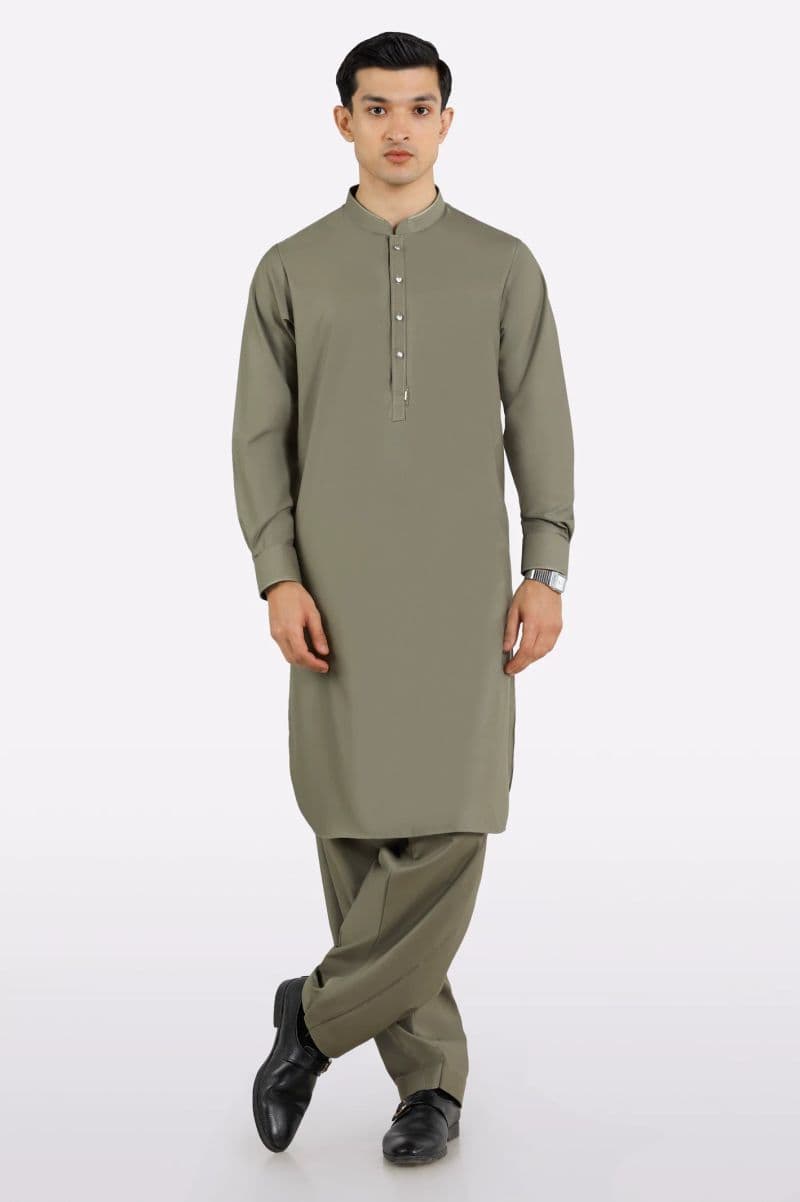 Beige Wash & Wear Shalwar Kameez thumbnail