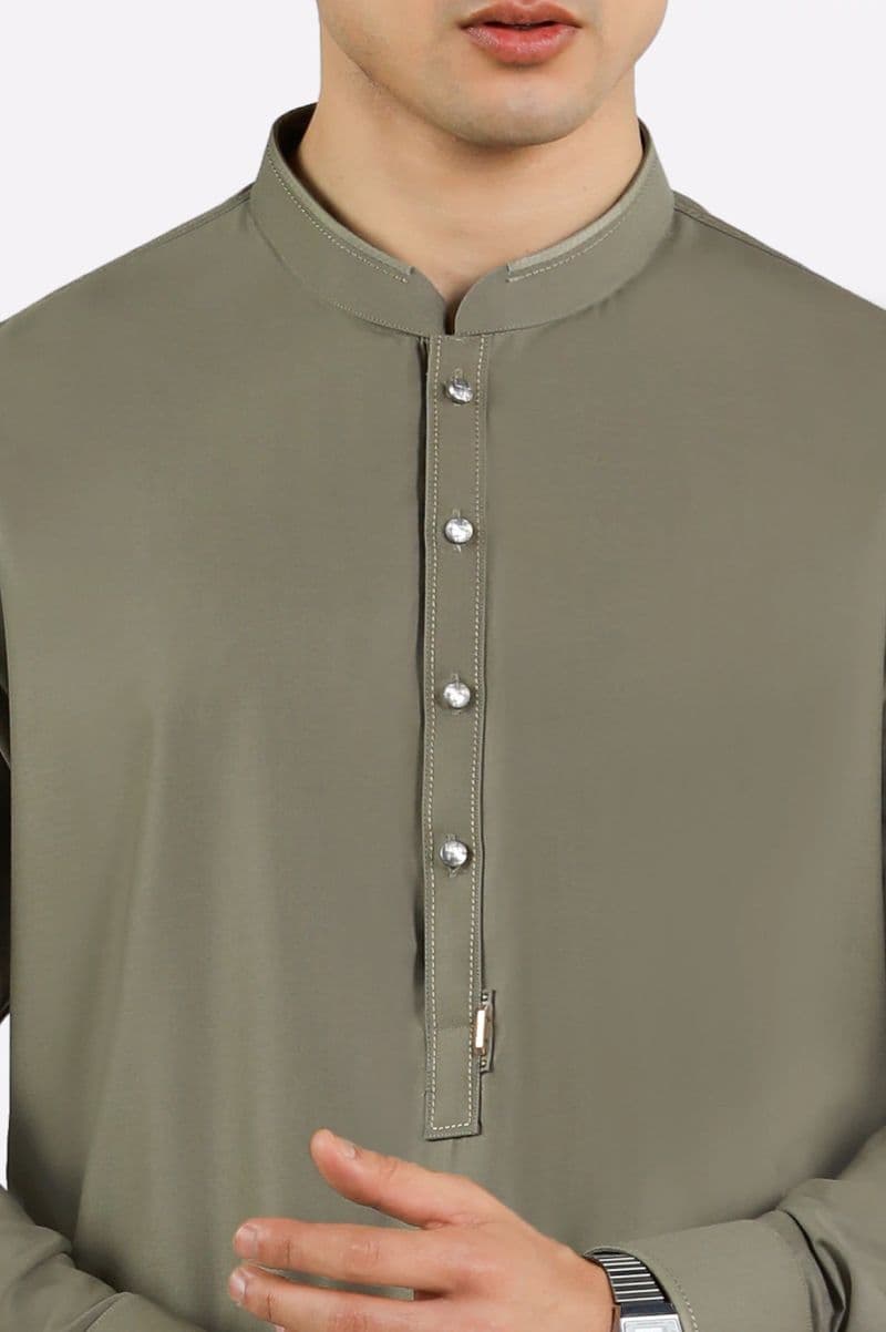 Beige Wash & Wear Shalwar Kameez thumbnail