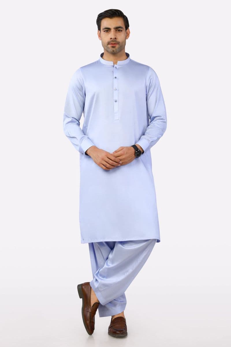 Light Blue Cotton Shalwar Kameez thumbnail