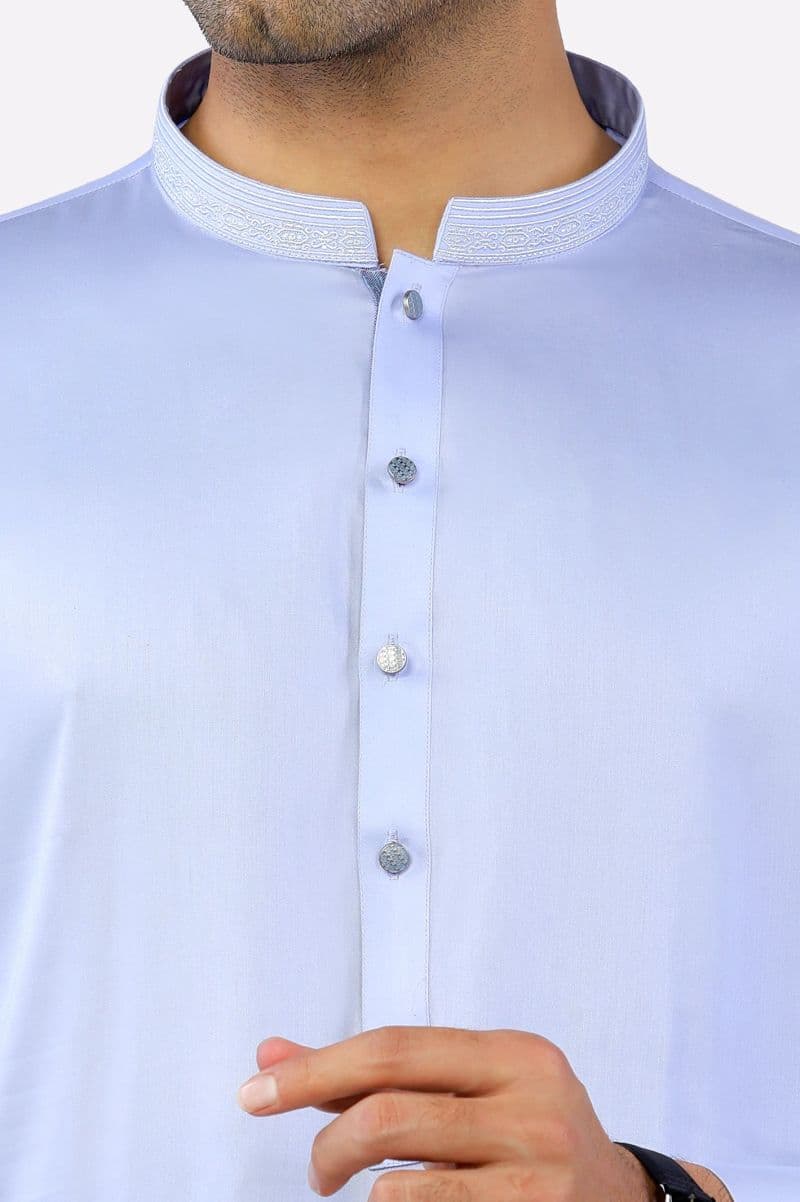 Light Blue Cotton Shalwar Kameez thumbnail
