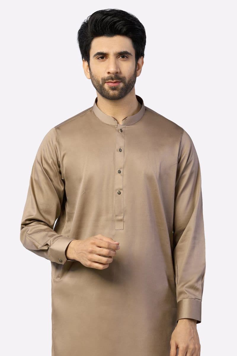 Light Brown Cotton Shalwar Kameez thumbnail