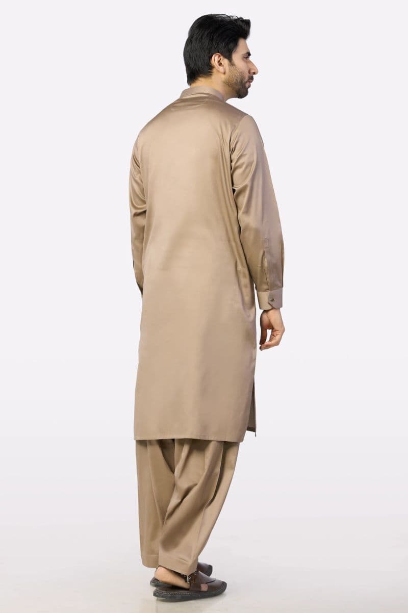 Light Brown Cotton Shalwar Kameez thumbnail