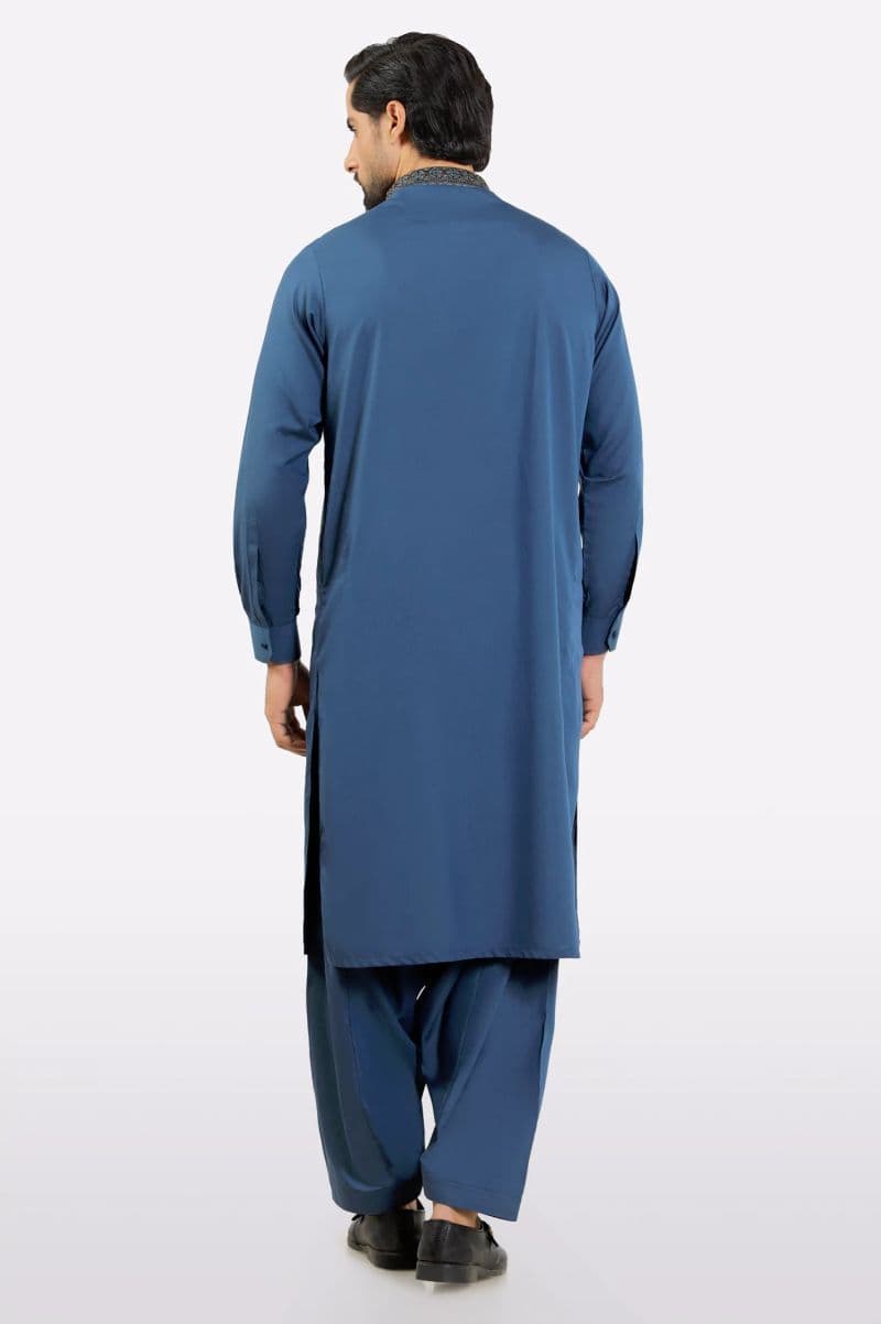 Dark Blue Wash & Wear Shalwar Kameez thumbnail