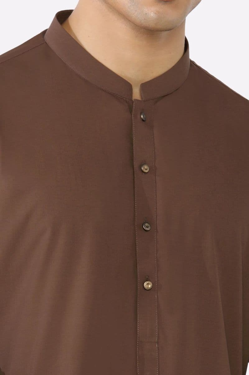 Brown Wash & Wear Shalwar Kameez