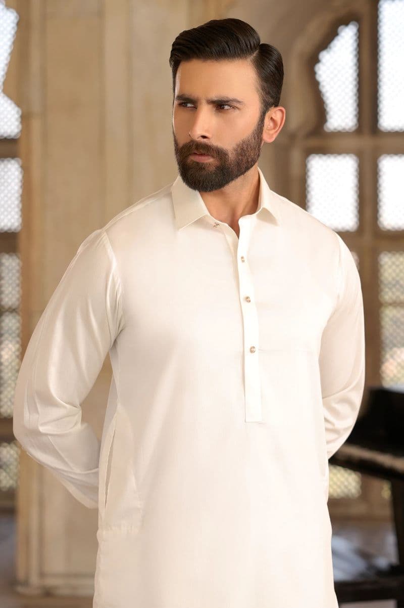 Off White Cotton Shalwar Kameez thumbnail