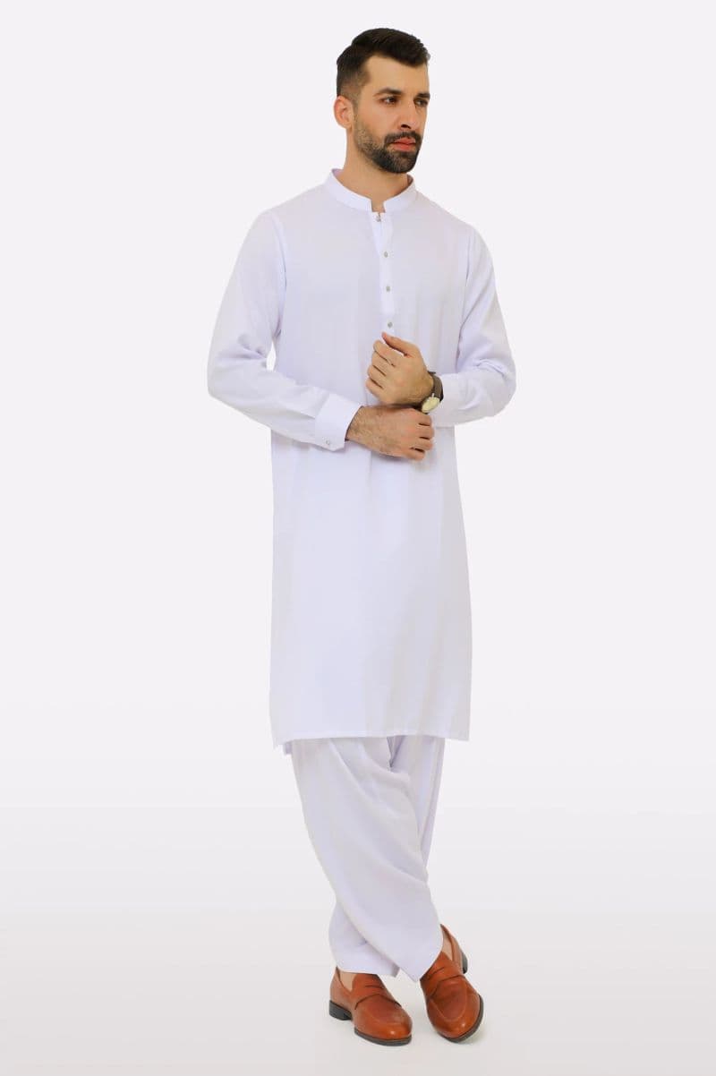 White Wash & Wear Shalwar Kameez thumbnail