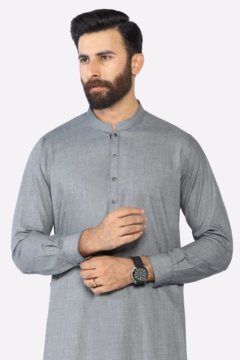 Gray Wash & Wear Shalwar Kameez thumbnail