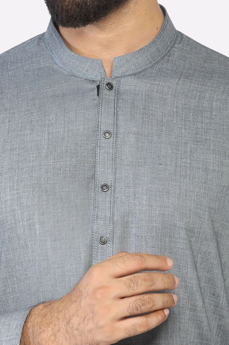 Gray Wash & Wear Shalwar Kameez thumbnail