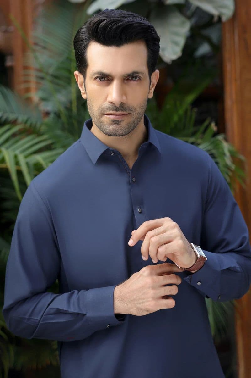 Dark Grey Wash & Wear Shalwar Kameez