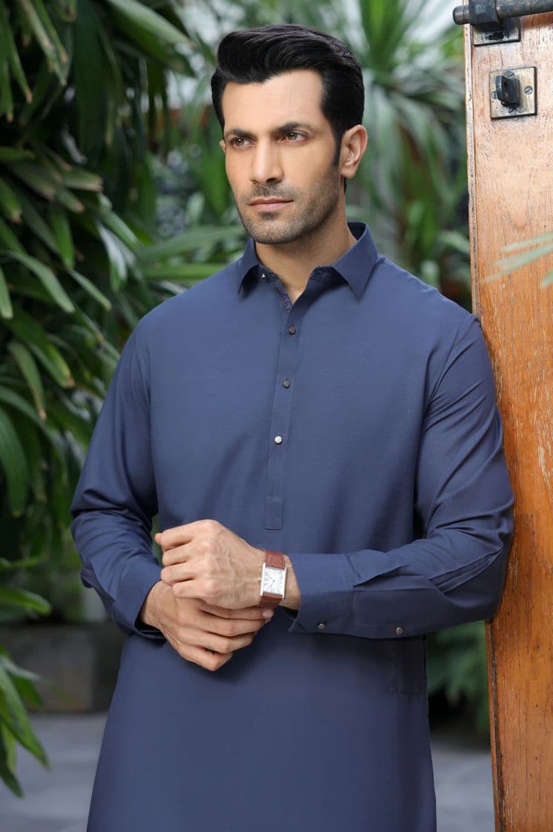 Dark Grey Wash & Wear Shalwar Kameez