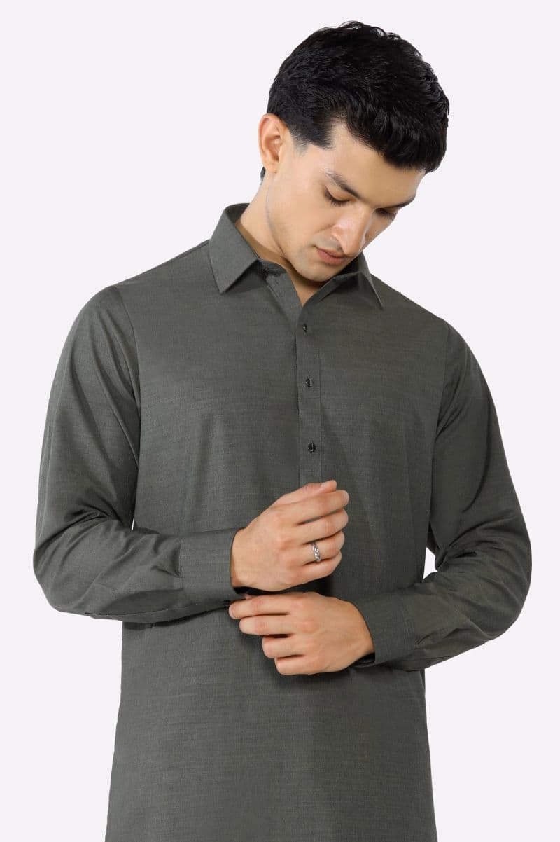 Grey Wash & Wear Shalwar Kameez thumbnail