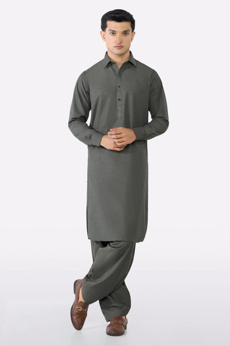 Grey Wash & Wear Shalwar Kameez thumbnail