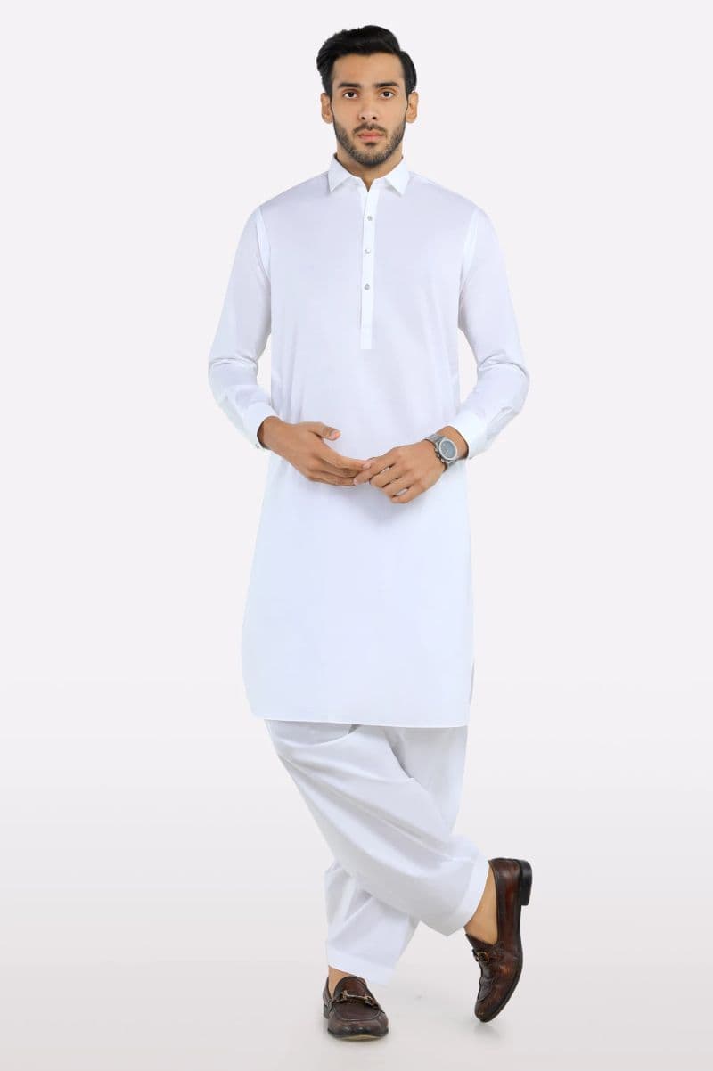 Off White Cotton Shalwar Kameez thumbnail