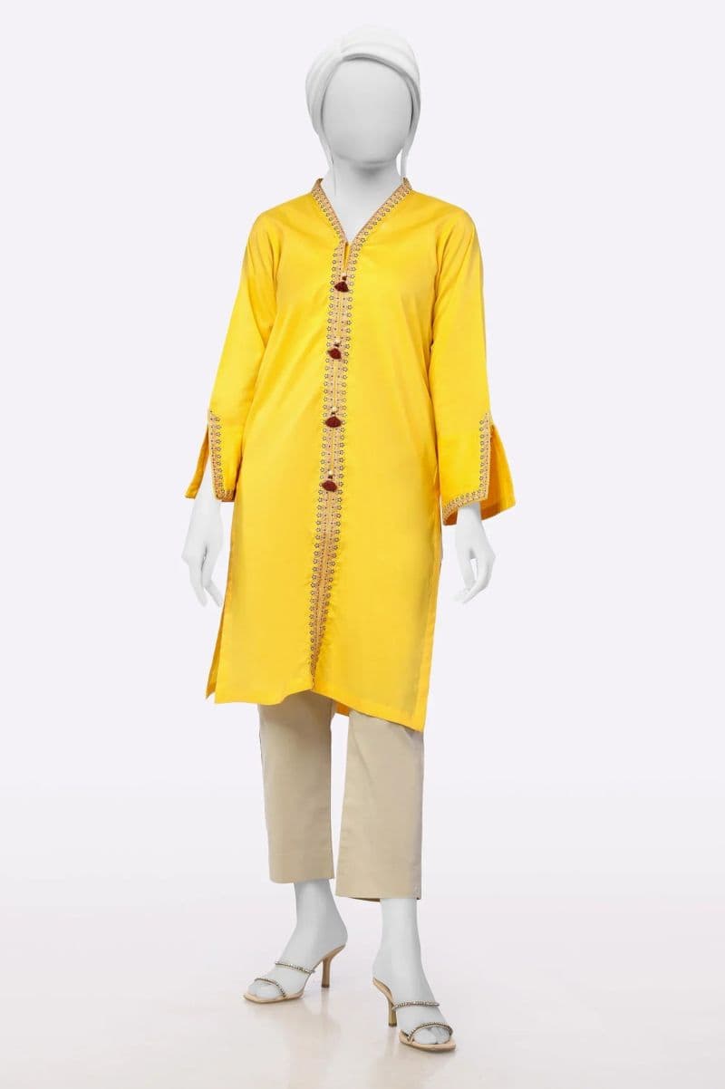 Yellow Embroidered Kurti thumbnail