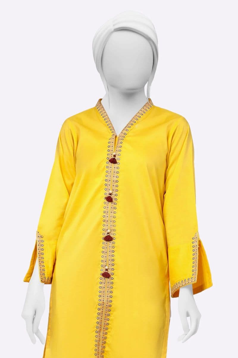 Yellow Embroidered Kurti thumbnail