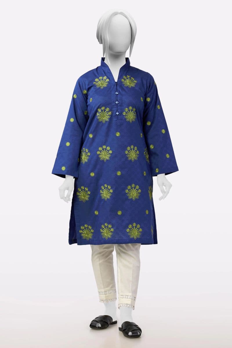 Navy Blue Embroidered Kurti thumbnail