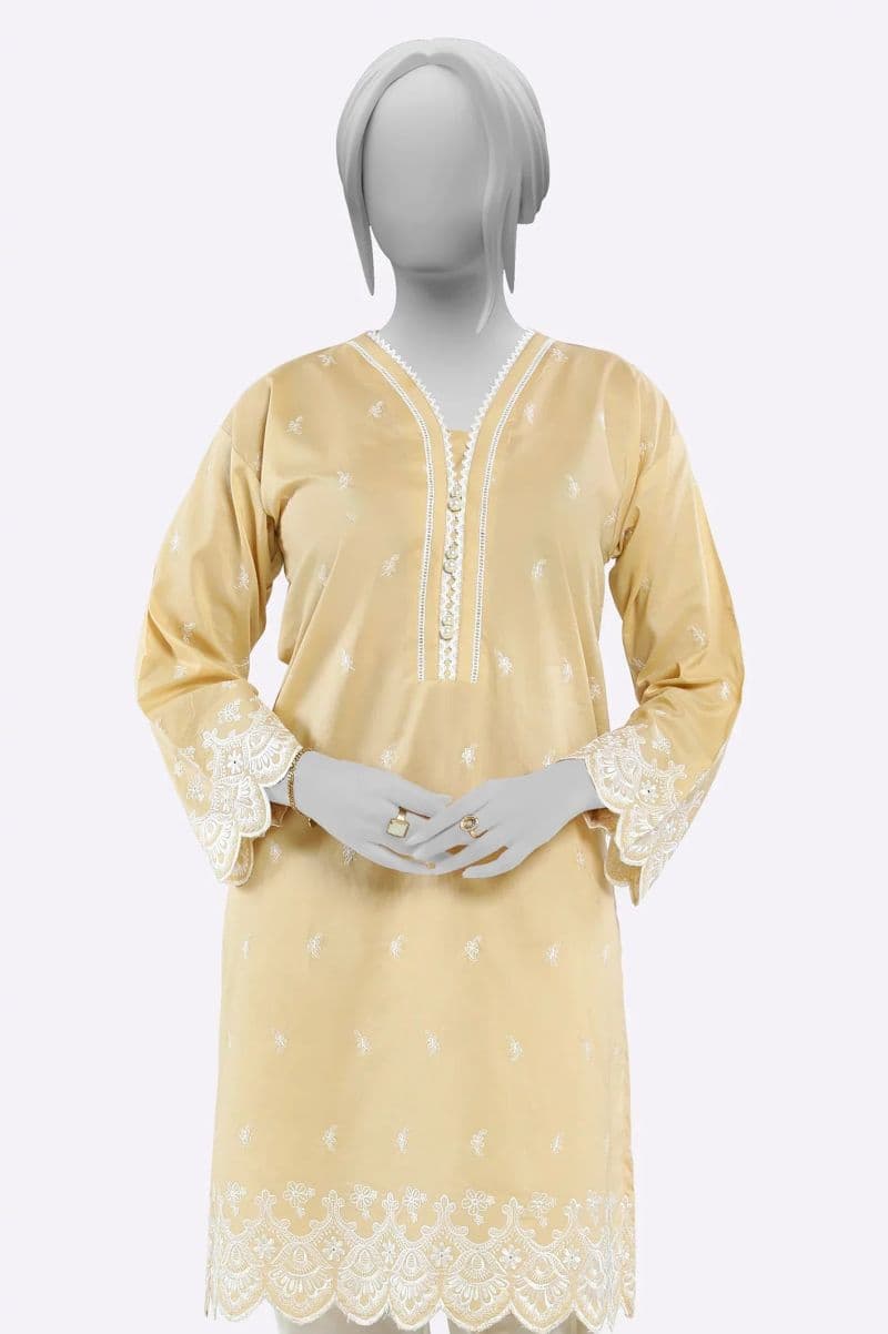 Beige Embroidered Kurti thumbnail