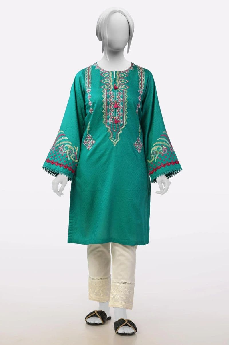 Green Embroidered Kurti thumbnail