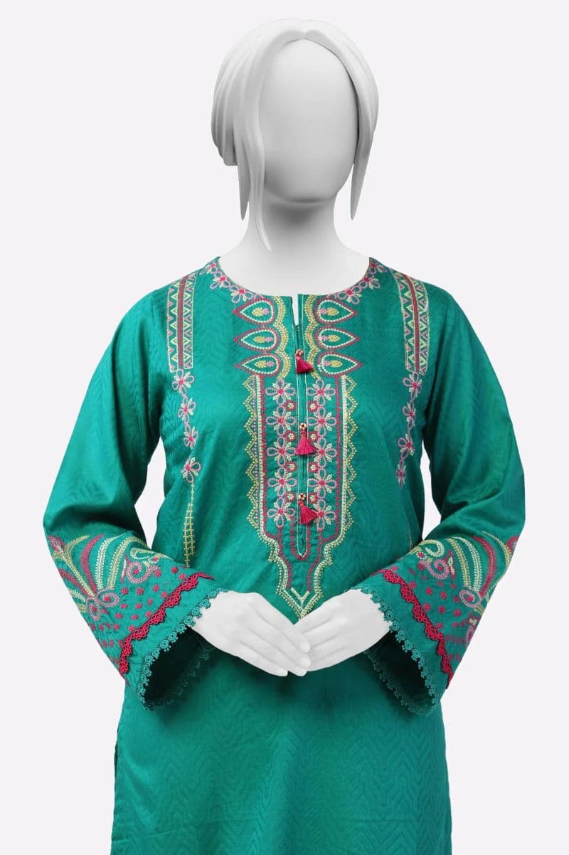 Green Embroidered Kurti thumbnail