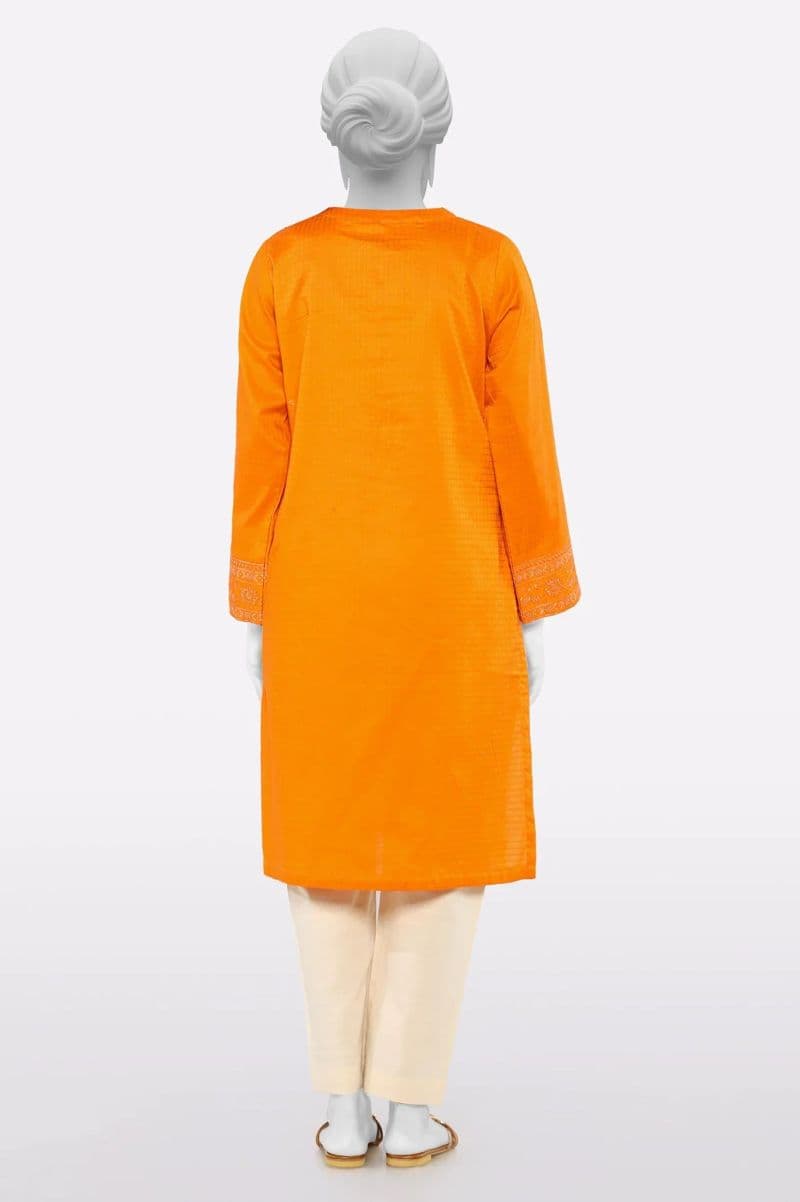 Orange Embroidered Kurti