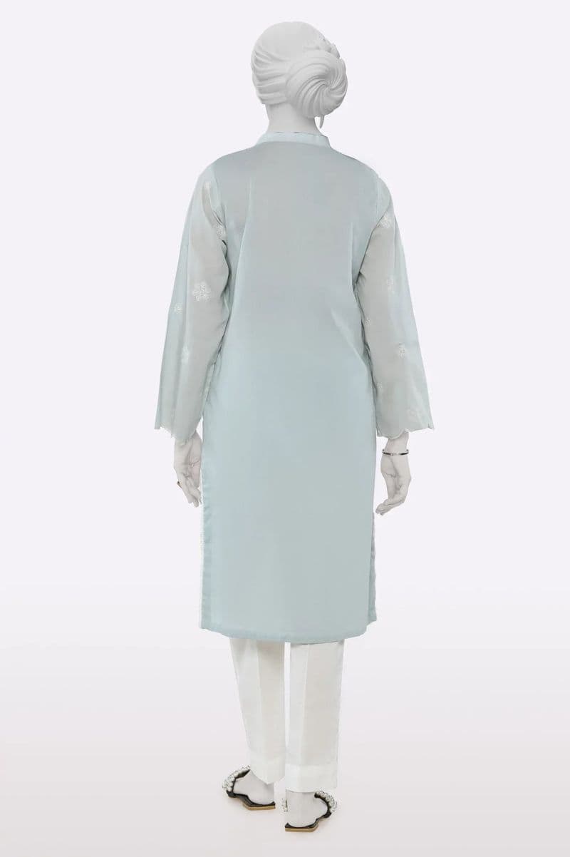 Light Grey Embroidered Kurti