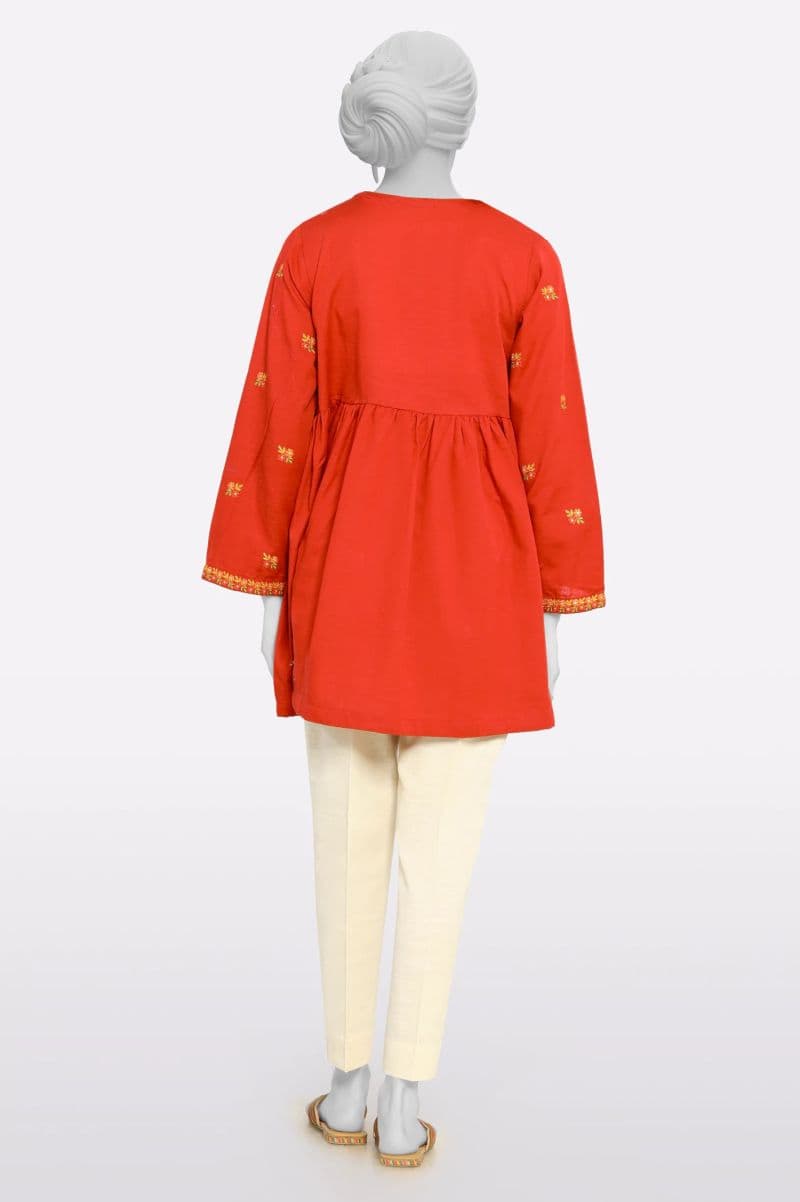 Red Embroidered Fusion Kurti thumbnail