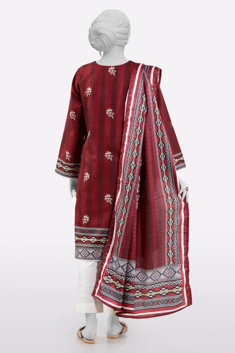 Khaddar Red Printed 3PC thumbnail