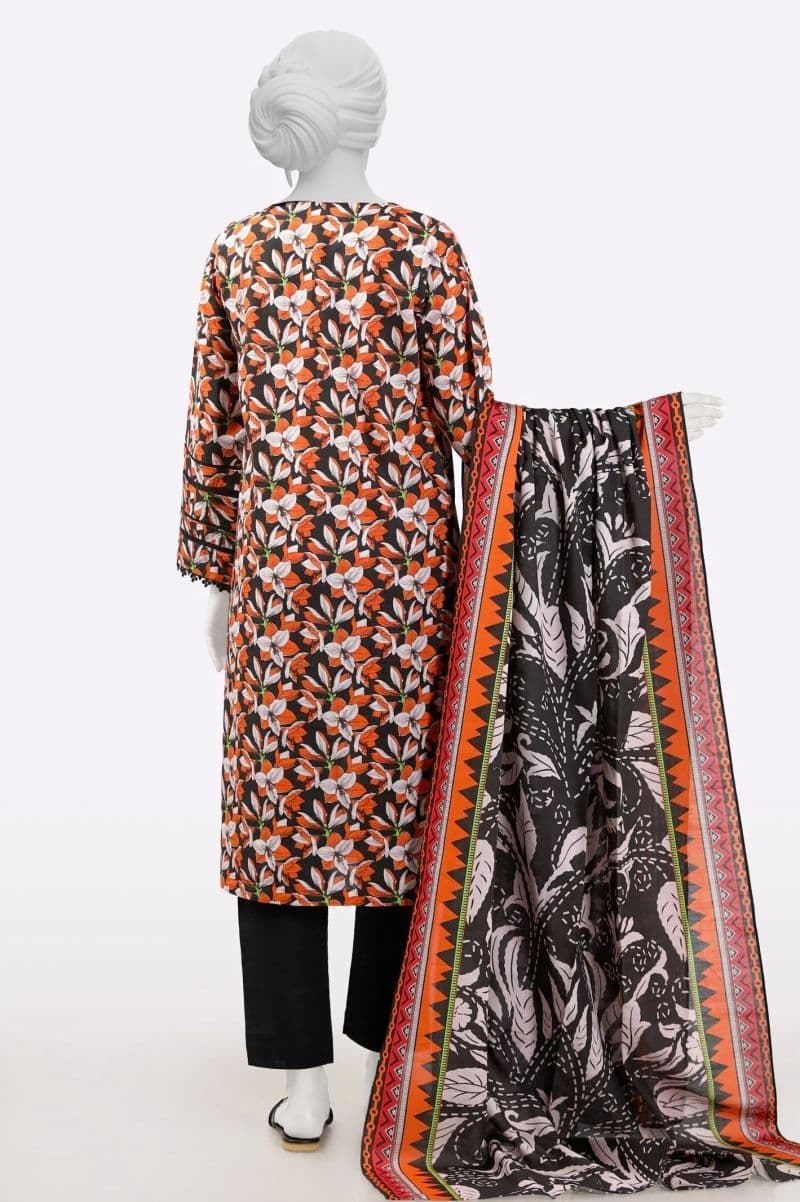 Khaddar Orange Printed 3PC thumbnail