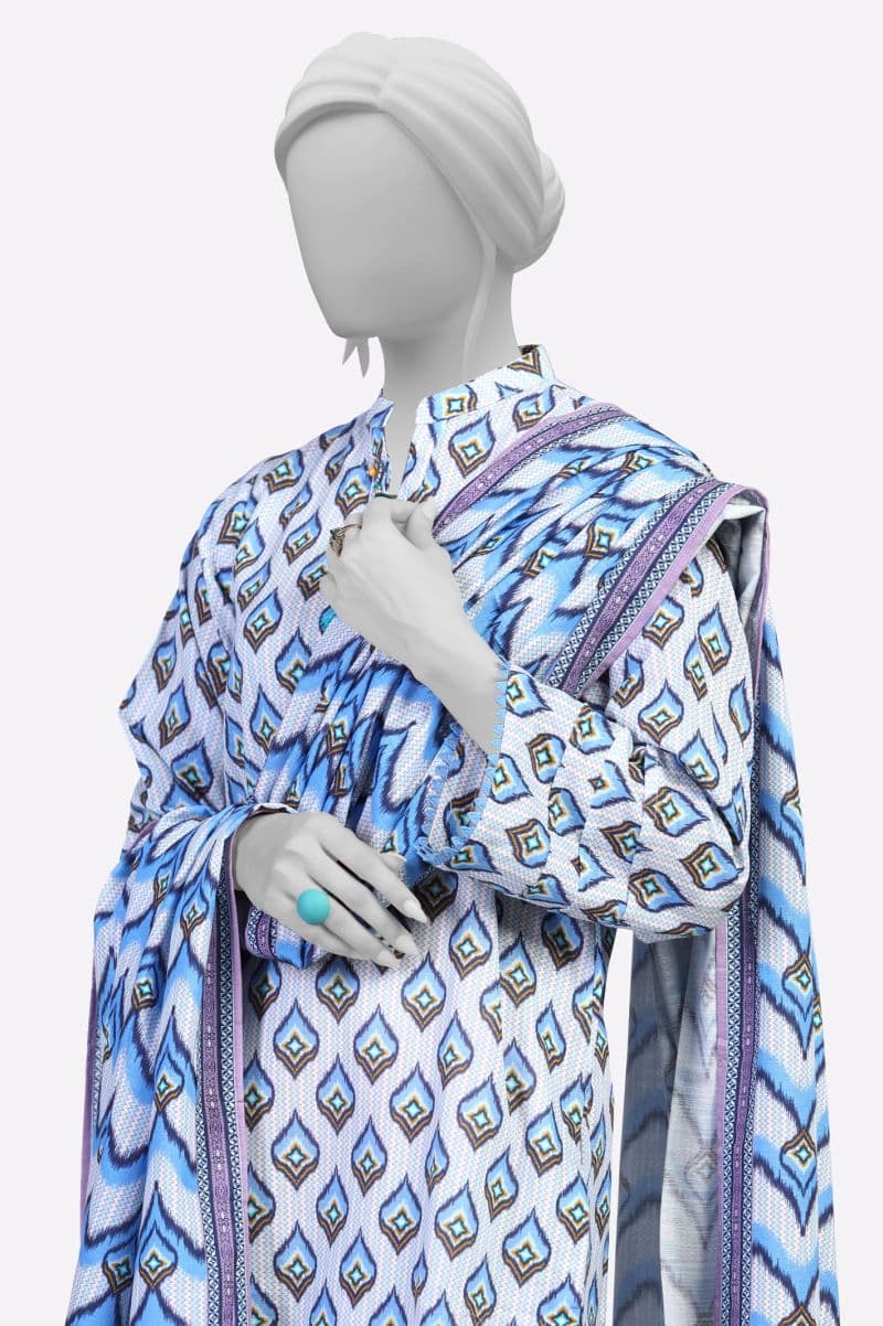 Khaddar Blue Printed 3PC thumbnail
