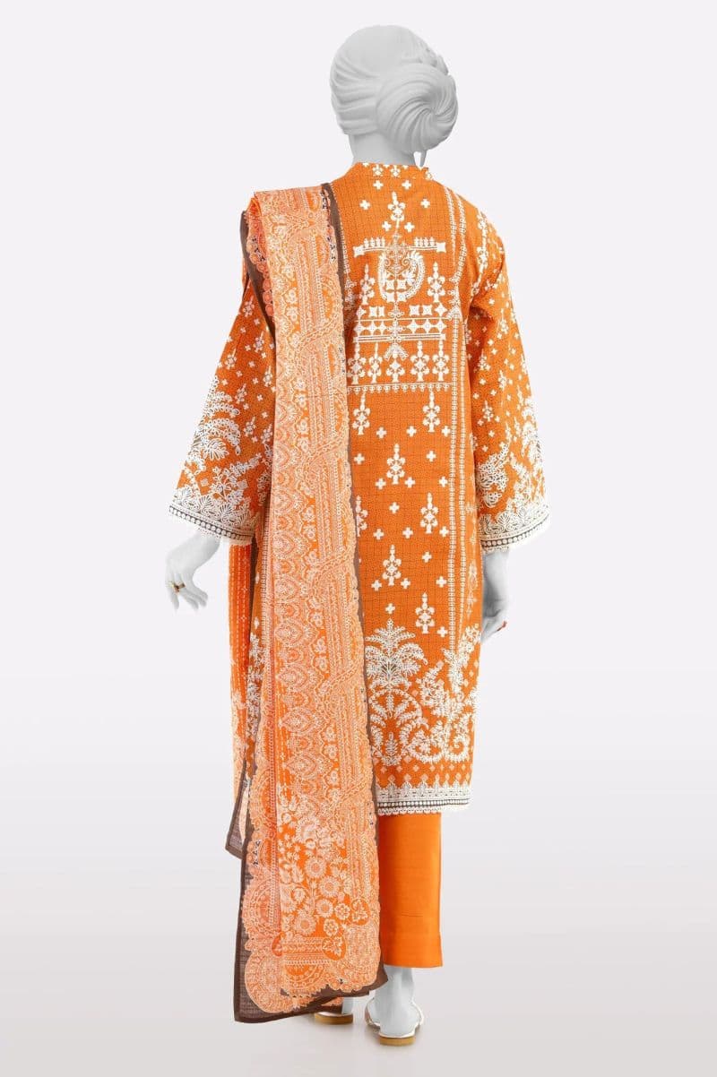 Khaddar Orange Printed 3PC thumbnail