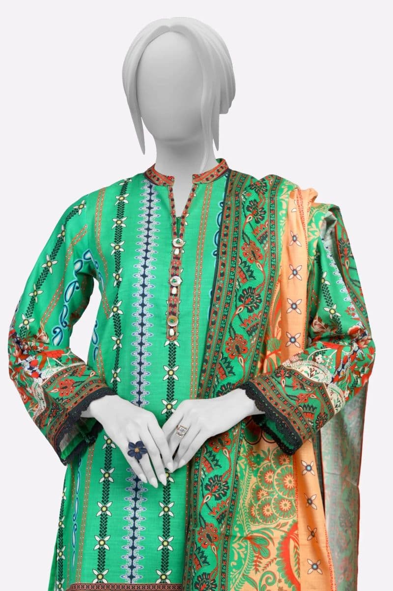 Khaddar Green Printed 3PC thumbnail