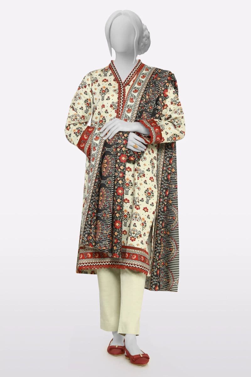 Khaddar Beige Printed 3PC thumbnail