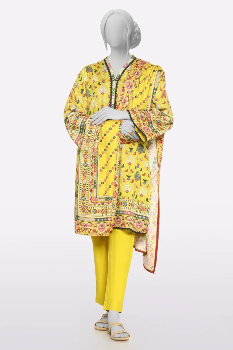 Khaddar Mustard Printed 3PC thumbnail