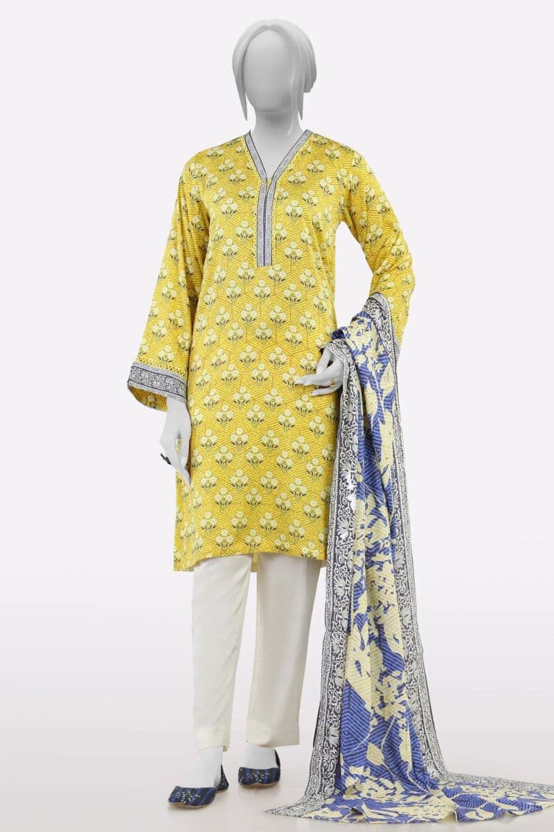 Khaddar Mustard Printed 3PC thumbnail