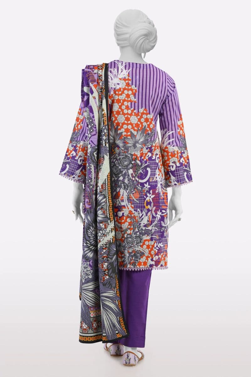 Khaddar Purple Printed 3PC thumbnail