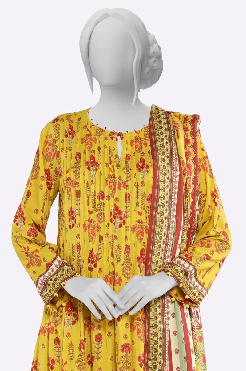 Printed Unstitched 3PC