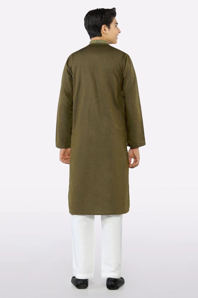 Dark Green Teens Kurta Pajama