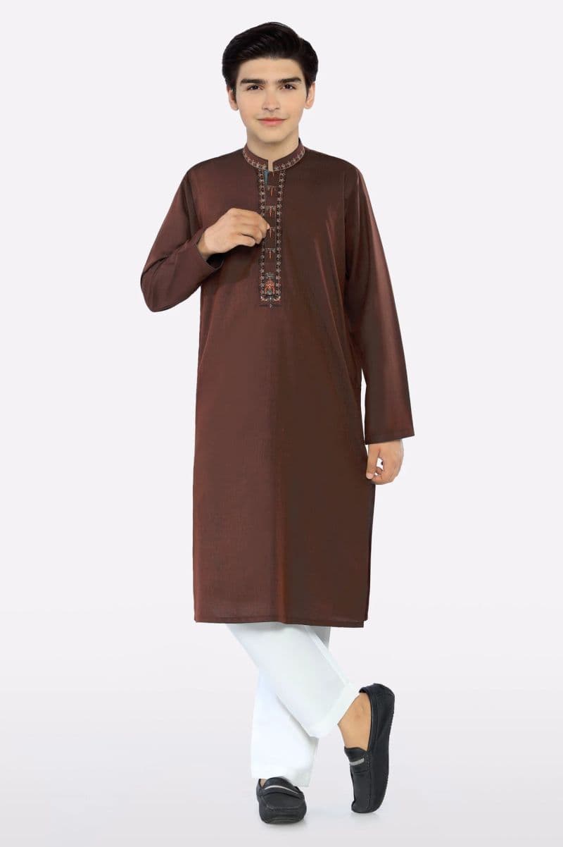 Maroon Teens Kurta Pajama