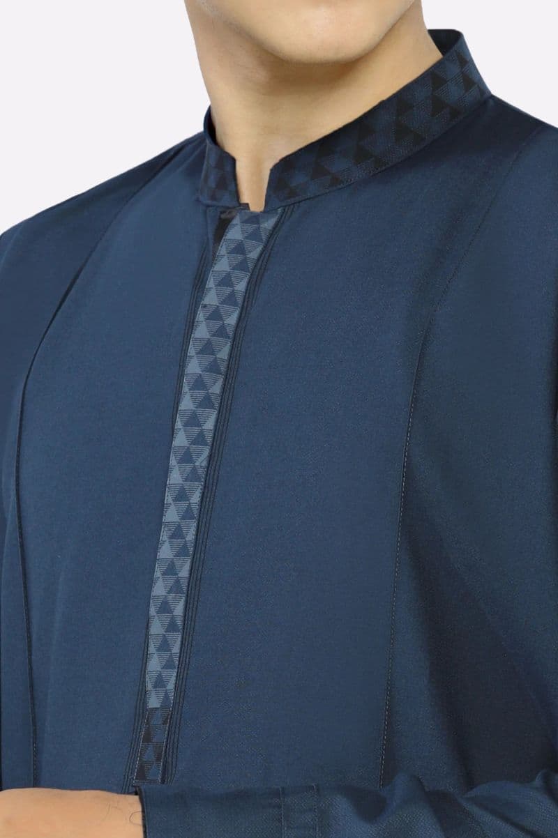 Teal Blue Teens Kurta Pajama thumbnail