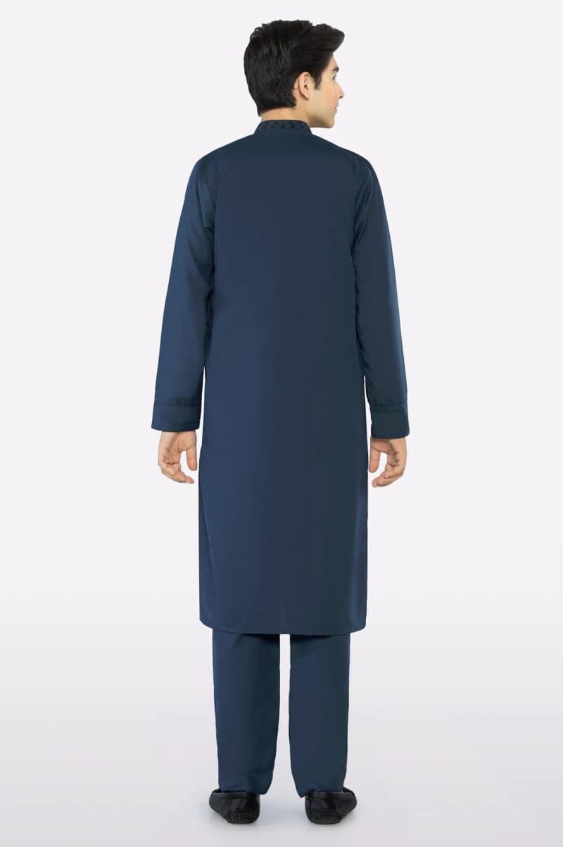 Teal Blue Teens Kurta Pajama thumbnail